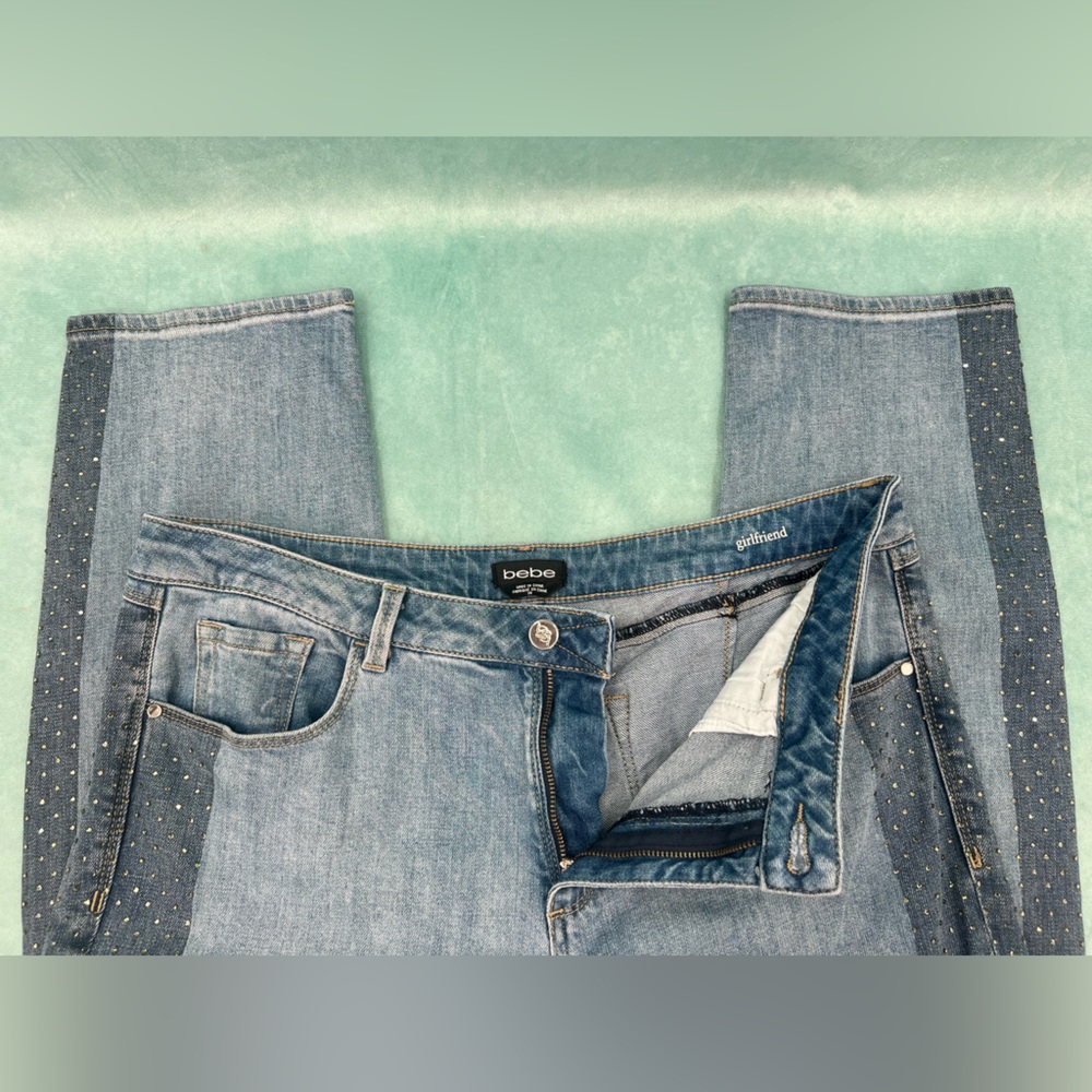 Bebe Rhinestone Denim 30 - Picture 4 of 12